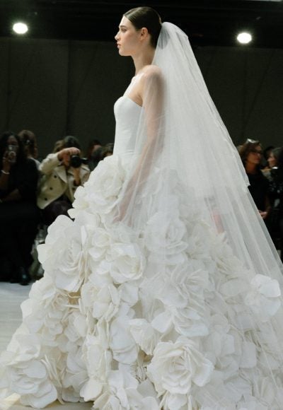 Sculpted Floral Ball Gown by Nicole + Felicia - Image 2