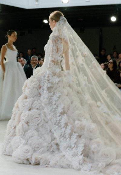 Dramatic Floral Ball Gown With Embroidered Bodice by Nicole + Felicia - Image 3