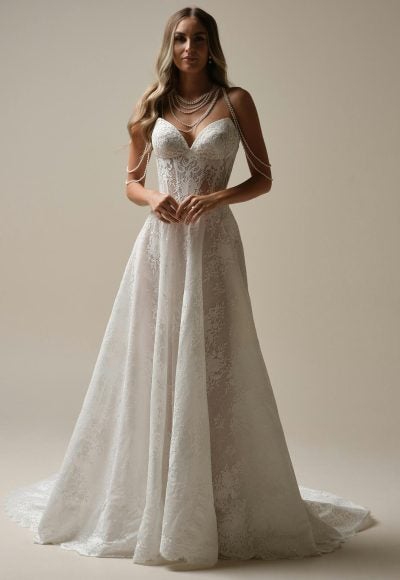 Delicate Lace A-Line Wedding Dress With Detachable Sleeves by Maggie Sottero