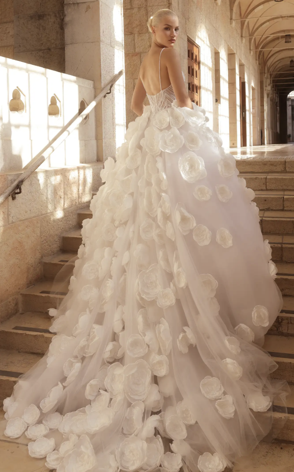 Ball Gown With Hand-Beaded Bodice And Floral Accents by Pnina Tornai - Image 3