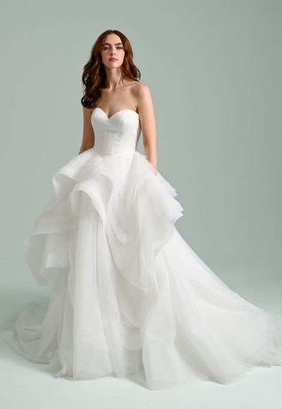 Simple And Modern Tiered Organza Ball Gown by Hayley Paige