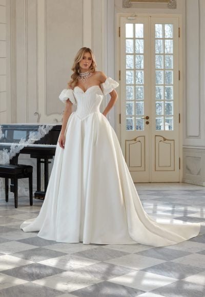 Timeless Ball Gown with Subtle Shimmer by Vanilla Sposa