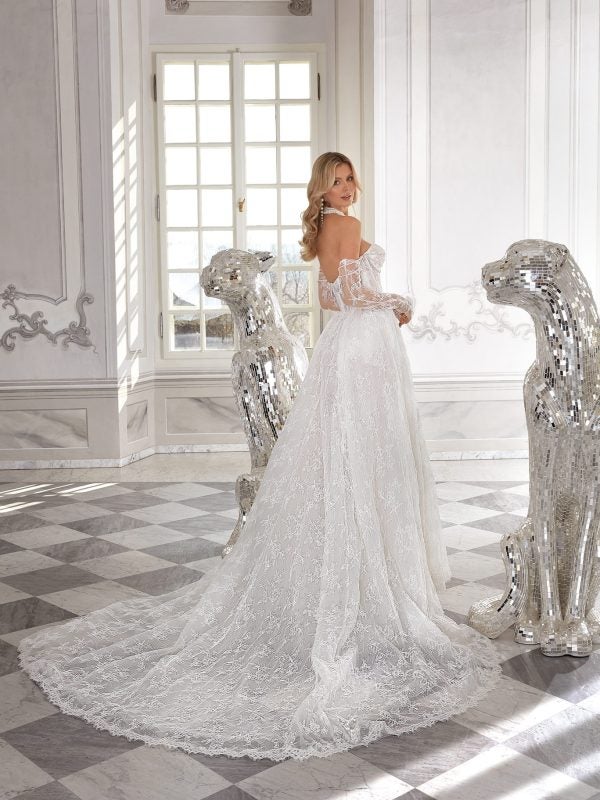 Modern Lace A-Line Wedding Dress by Vanilla Sposa - Image 2