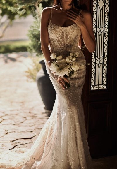 3D Floral Corset Fit-and-Flare Gown by Martina Liana