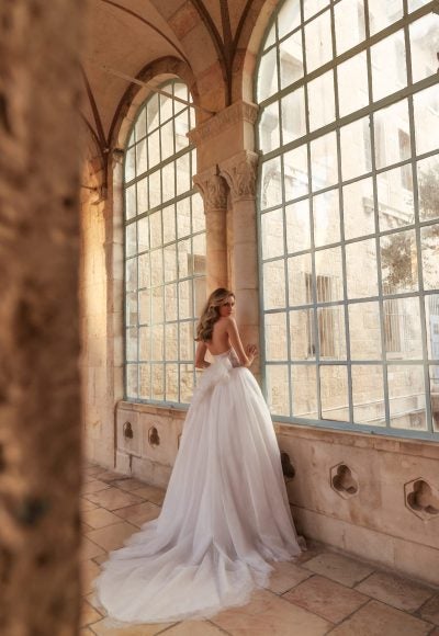 Sparkly Strapless Tulle Ball Gown With 3D Florals by Pnina Tornai - Image 2