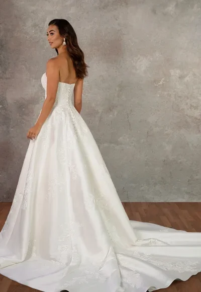 Strapless A-Line Wedding Dress With Lace Appliqué by Essense of Australia - Image 2