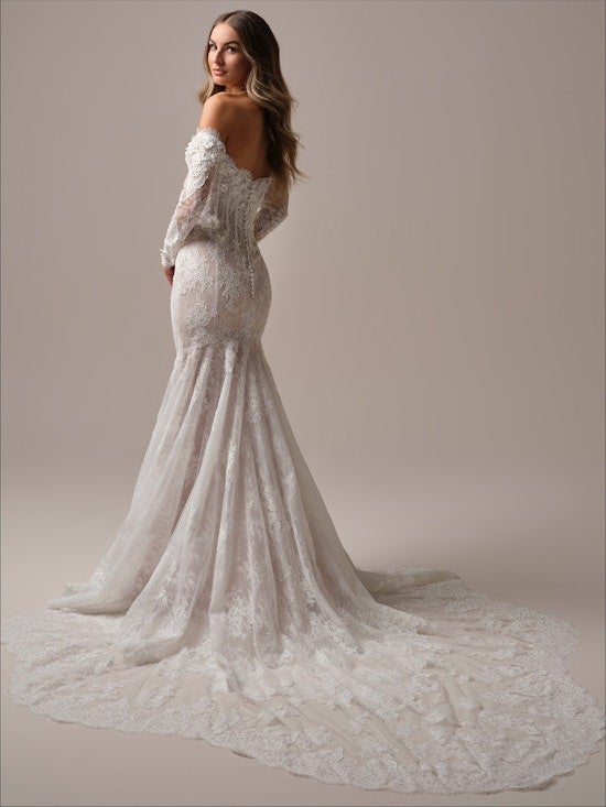 Plus-Size Strapless Lace Fit-And-Flare Wedding Dress With Detachable Sleeves by Maggie Sottero - Image 3