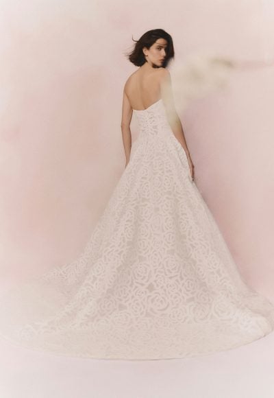 Artistic Rose-Lace A-Line Wedding Dress by Pronovias - Image 3