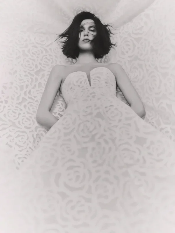 Artistic Rose-Lace A-Line Wedding Dress by Pronovias - Image 2