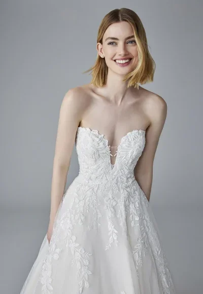 Timeless Romantic Ball Gown With Layered Tulle Skirt by Pronovias - Image 2