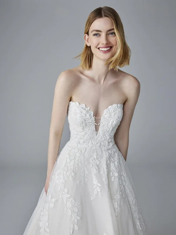 Timeless Romantic Ball Gown With Layered Tulle Skirt by Pronovias - Image 2