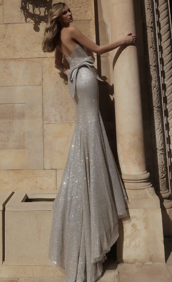 Silver Crystal Fit-And-Flare Wedding Dress by Pnina Tornai - Image 2