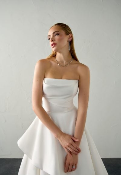 Plus-Size Clean And Modern Strapless Ball Gown by Justin Alexander Signature - Image 2