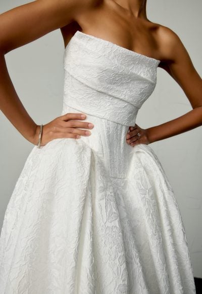 Unique & Textured Floral Ball Gown by Justin Alexander Signature - Image 2