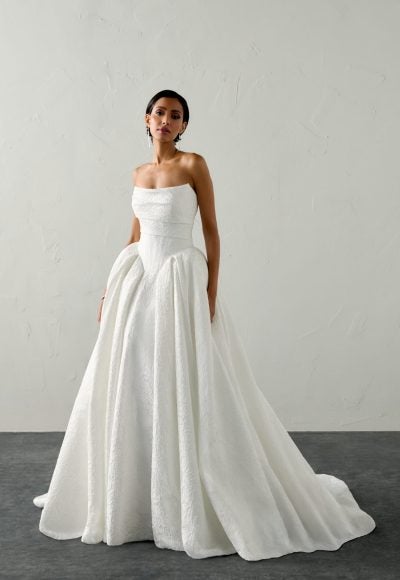 Plus-Size Unique And Textured Floral Ball Gown by Justin Alexander Signature