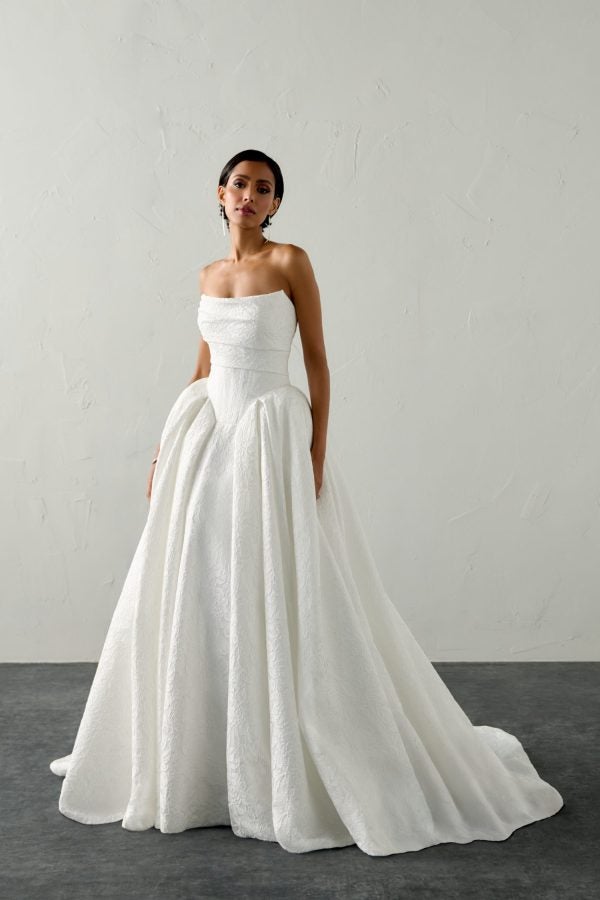 Unique & Textured Floral Ball Gown by Justin Alexander Signature - Image 1