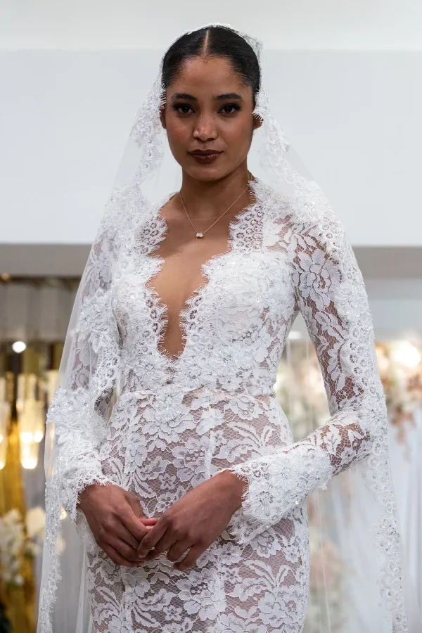 Classic And Romantic Lace Fit-And-Flare Wedding Dress by Esé Azénabor - Image 3