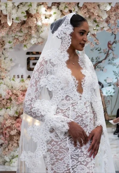 Classic And Romantic Lace Fit-And-Flare Wedding Dress by Esé Azénabor - Image 2