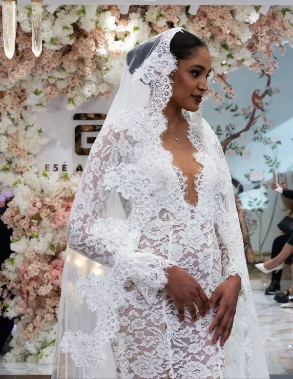 Classic And Romantic Lace Fit-And-Flare Wedding Dress by Esé Azénabor - Image 2