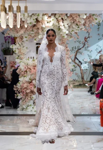 Classic And Romantic Lace Fit-And-Flare Wedding Dress by Esé Azénabor - Image 1