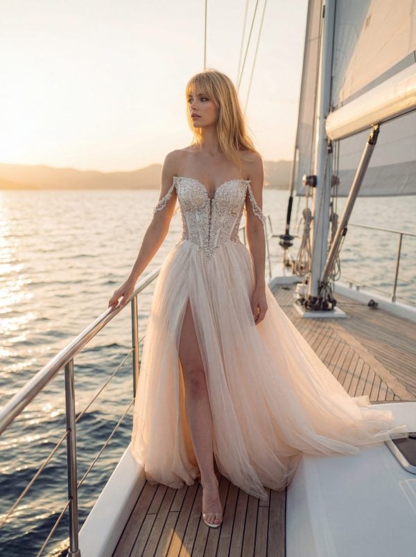 Modern And Romantic A-Line Wedding Dress by Randy Fenoli - Image 1