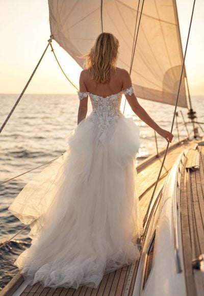 Elegant A-Line Wedding Dress With Tulle Skirt by Randy Fenoli - Image 2