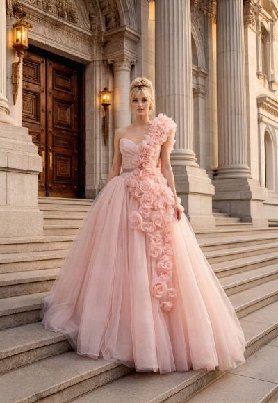 Romantic Blush Ball Gown by Randy Fenoli