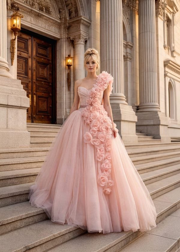Romantic Blush Ball Gown by Randy Fenoli - Image 1