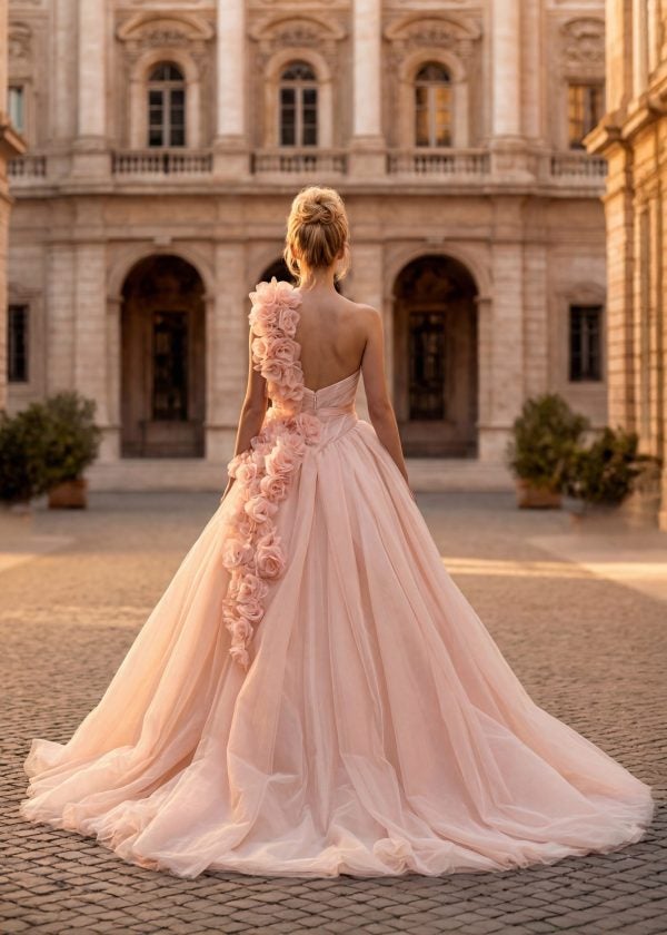 Romantic Blush Ball Gown by Randy Fenoli - Image 2