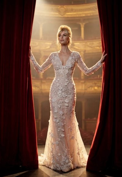 Sleek And Versatile Fit-And-Flare Wedding Dress by Randy Fenoli