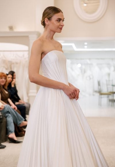 Chic Pleated A-Line Wedding Dress by Love by Pnina Tornai - Image 2