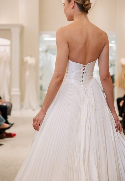 Chic Pleated A-Line Wedding Dress by Love by Pnina Tornai - Image 3