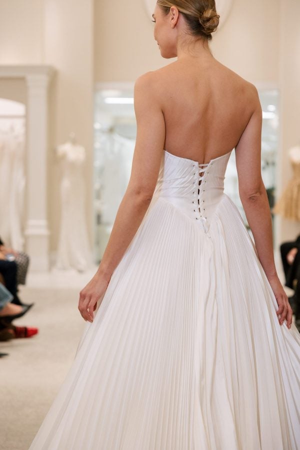 Chic Pleated A-Line Wedding Dress by Love by Pnina Tornai - Image 3