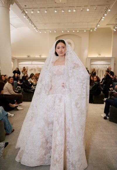 Lace Drop Waist Fit-and-Flare Wedding Dress by Love by Pnina Tornai - Image 3