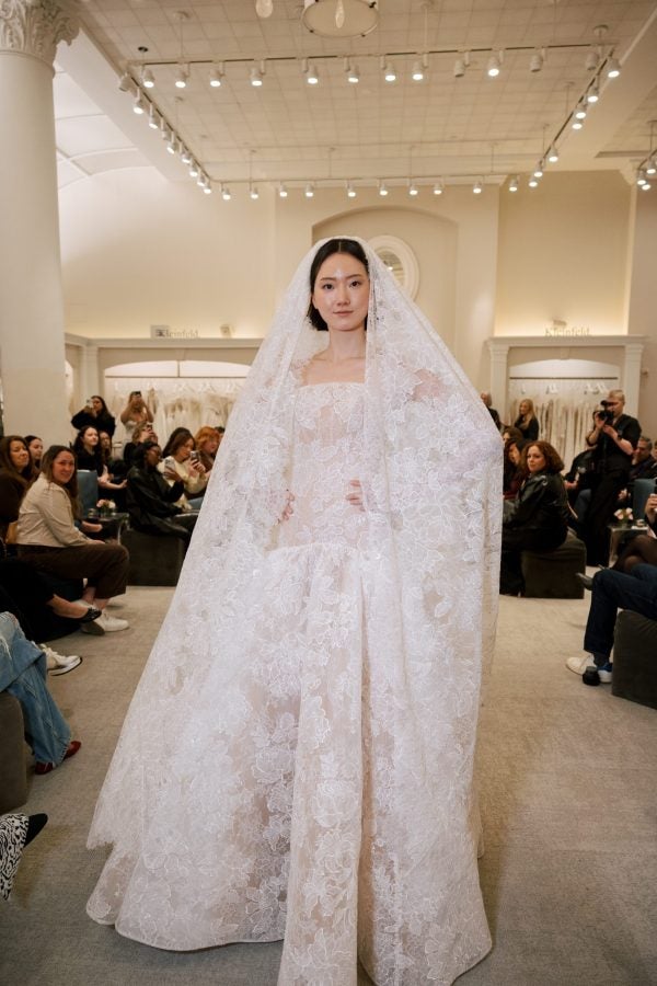 Lace Drop Waist Fit-and-Flare Wedding Dress by Love by Pnina Tornai - Image 3