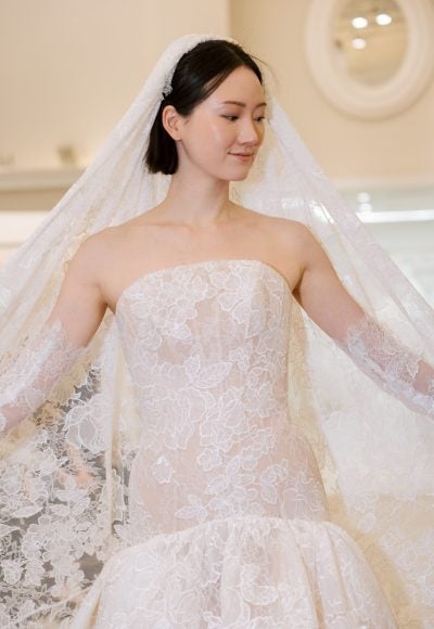 Lace Drop Waist Fit-and-Flare Wedding Dress by Love by Pnina Tornai - Image 2