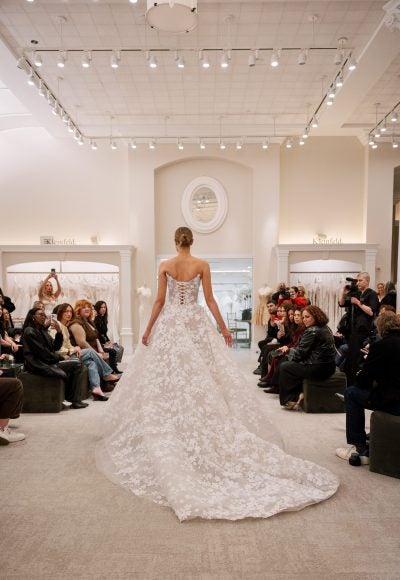 Strapless Floral A-Line Wedding Dress by Love by Pnina Tornai - Image 3