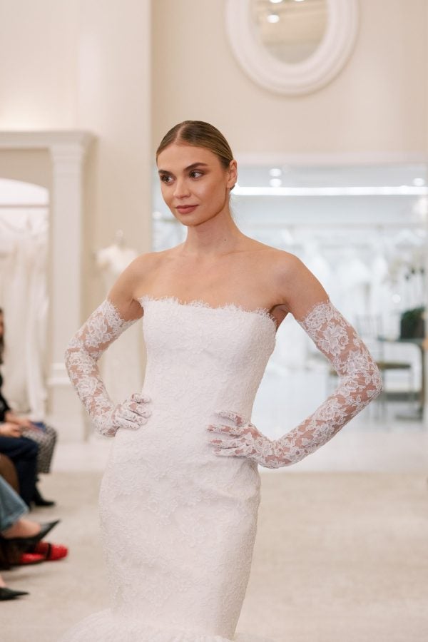 Dramatic Lace Mermaid Wedding Dress by Love by Pnina Tornai - Image 2