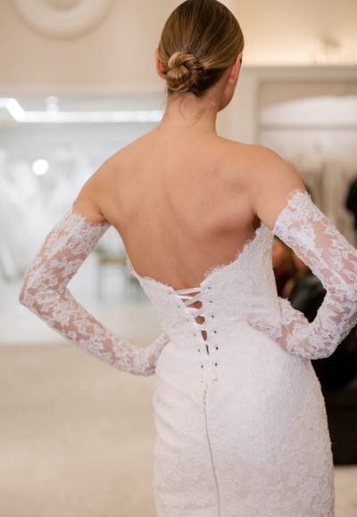 Dramatic Lace Mermaid Wedding Dress by Love by Pnina Tornai - Image 3