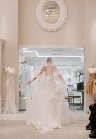 Romantic Ball Gown With Floral Lace Detailing by Love by Pnina Tornai - Image 4