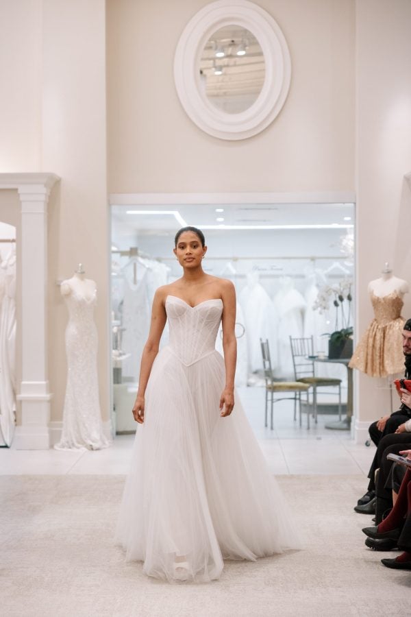 Ruched Tulle A-Line Wedding Dress by Love by Pnina Tornai - Image 1