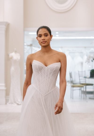 Ruched Tulle A-Line Wedding Dress by Love by Pnina Tornai - Image 2