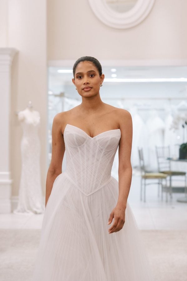 Ruched Tulle A-Line Wedding Dress by Love by Pnina Tornai - Image 2