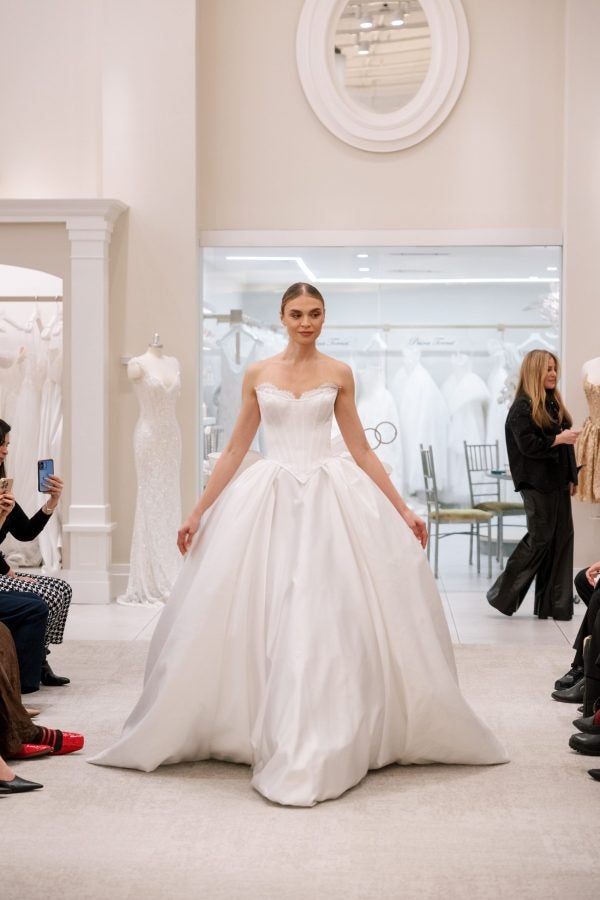 Dramatic Ball Gown with Lace Train Detailing by Love by Pnina Tornai - Image 1