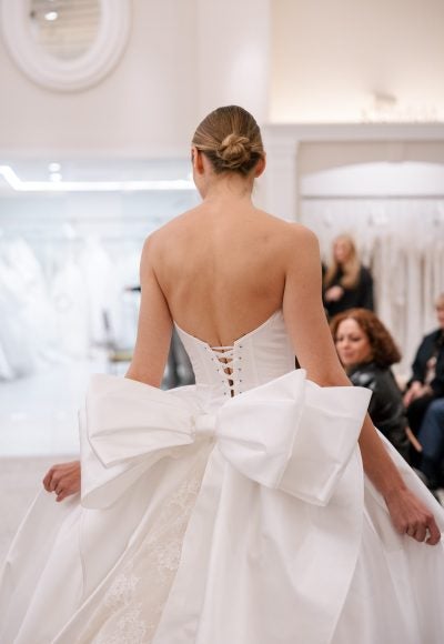 Dramatic Ball Gown with Lace Train Detailing by Love by Pnina Tornai - Image 4