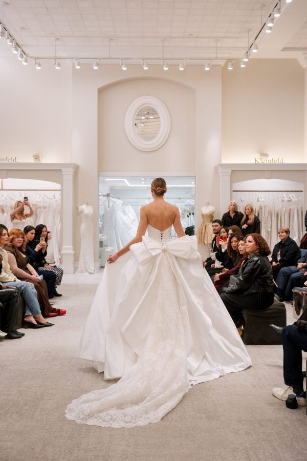 Dramatic Ball Gown with Lace Train Detailing by Love by Pnina Tornai - Image 3