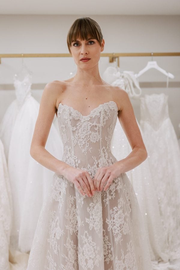 Classic Lace A-Line Wedding Dress by Love by Pnina Tornai - Image 2