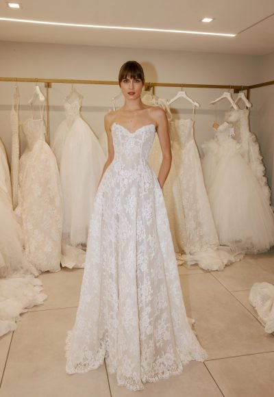 Classic Lace A-Line Wedding Dress by Love by Pnina Tornai
