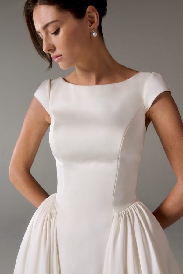 Sophisticated And Clean A-Line Wedding Dress by Poeza - Image 2