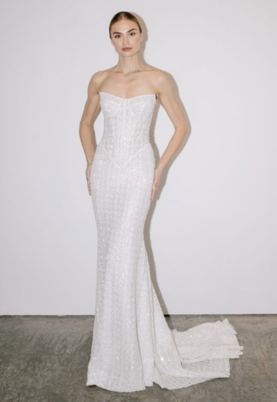 Embroidered And Embellished Fit-and-Flare Wedding Dress by Love by Pnina Tornai